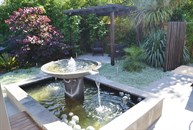 View of waterfeature & Pergola