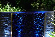 View of Waterfeature and garden lighting