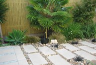 View of stepping stones & Bamboo Screen