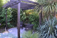 View of Pergola and Seating Area