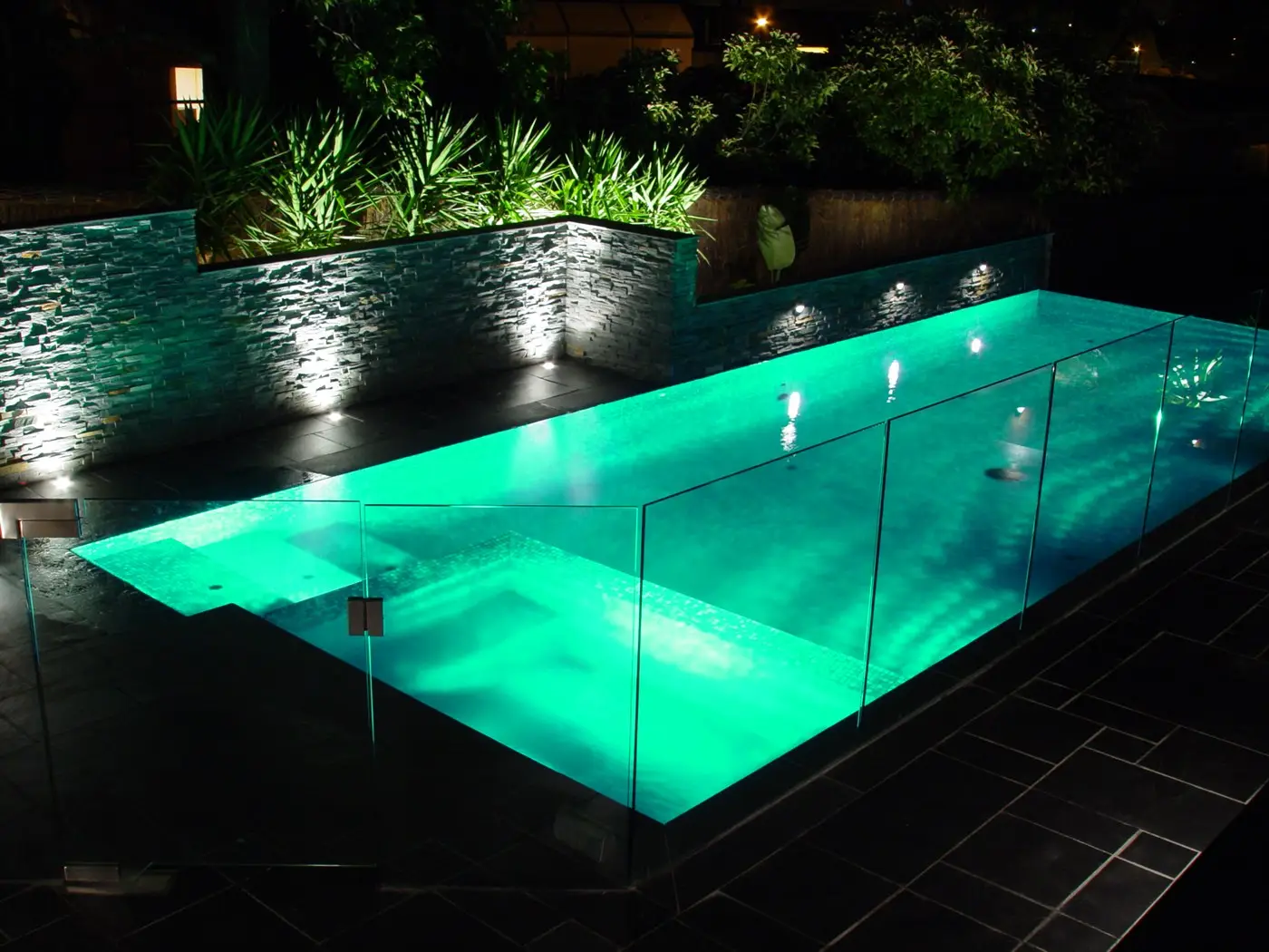 View of Pool at night